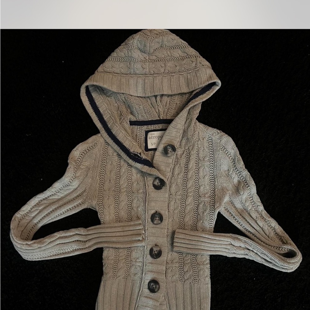 Aeropostale Knit Cardigan with Navy Accents